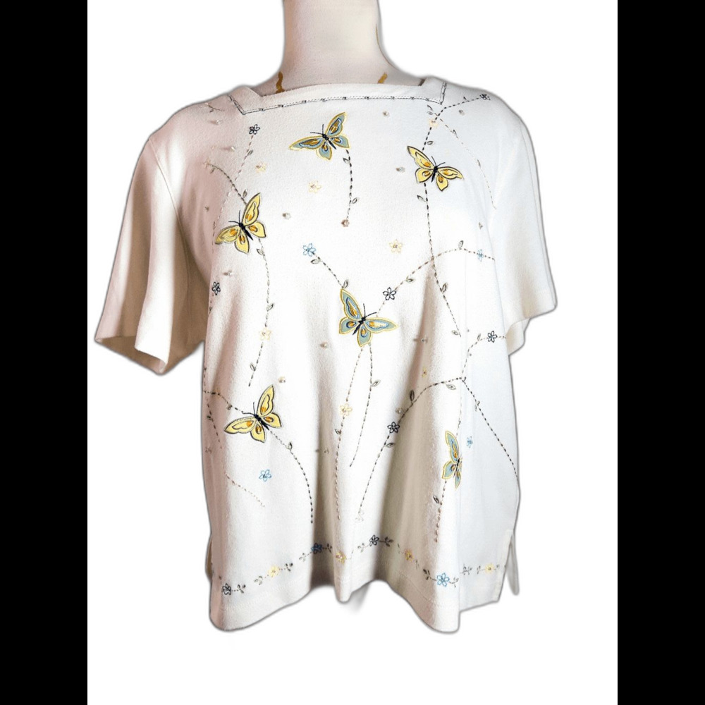 Alfred Dunner Blouse Petite XL Vintage 90's Cottagecore Coquette Blouse